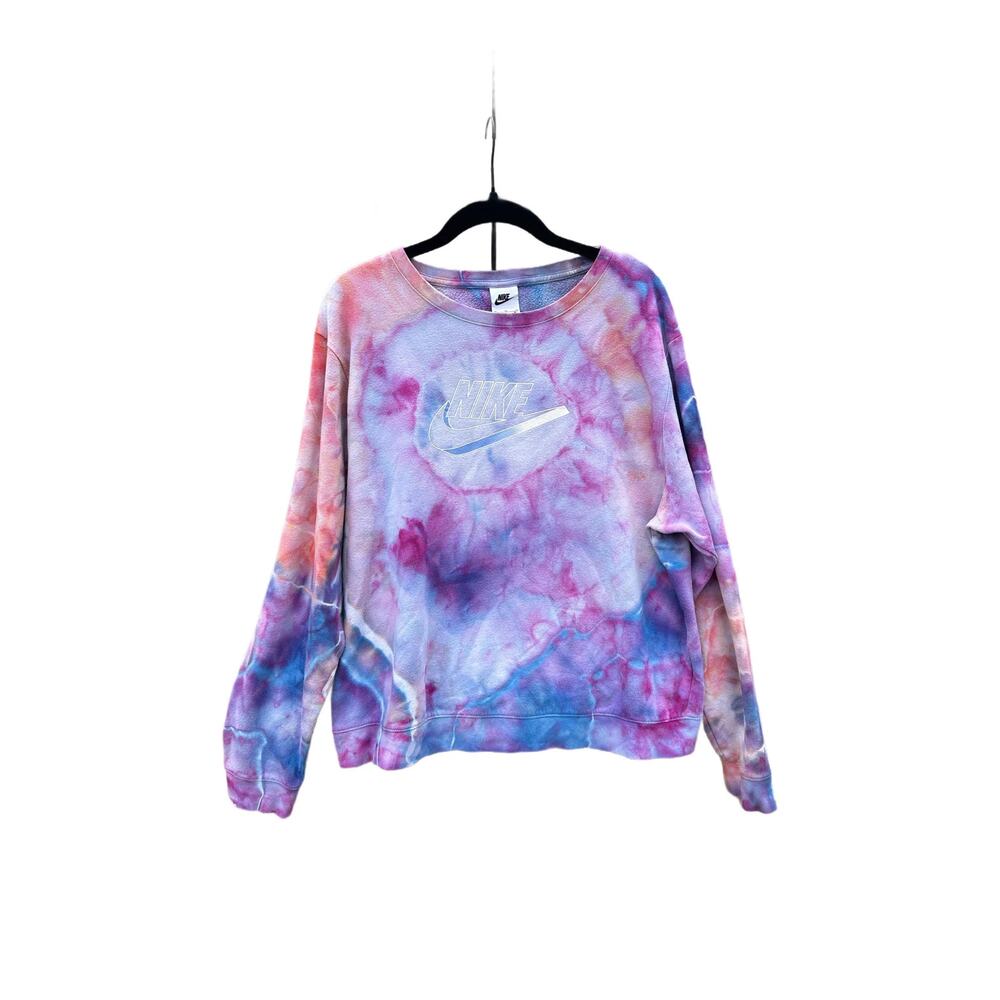 Tie Dye Nike Crewneck Sweater | Women’s Top | Geode Tie - Ice Dye